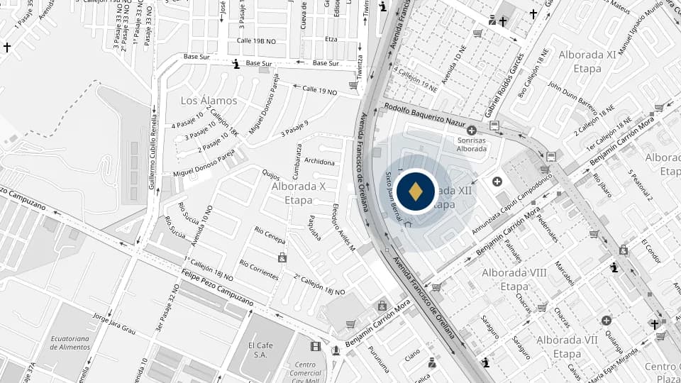Mapa de la ubicación del consultorio en Guayaquil: Torre Norte, 4to piso, oficina 417
